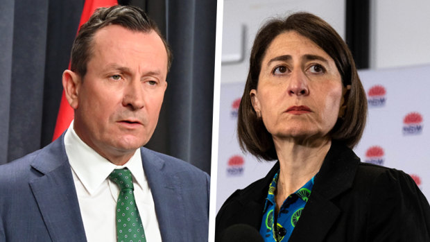 WA Premier Mark McGowan and NSW Premier Gladys Berejiklian. 