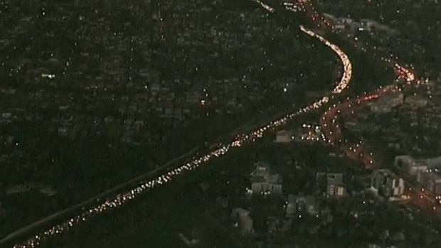 Traffic was queued for kilometres on Thursday morning after a crash on the M4 at Mays Hill in Sydney's west.