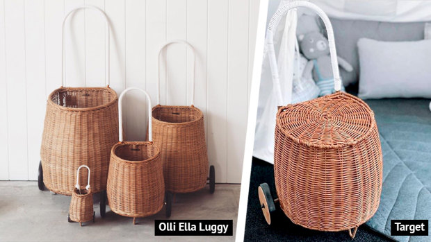 Olli Ella baskets (left) and Target (right).