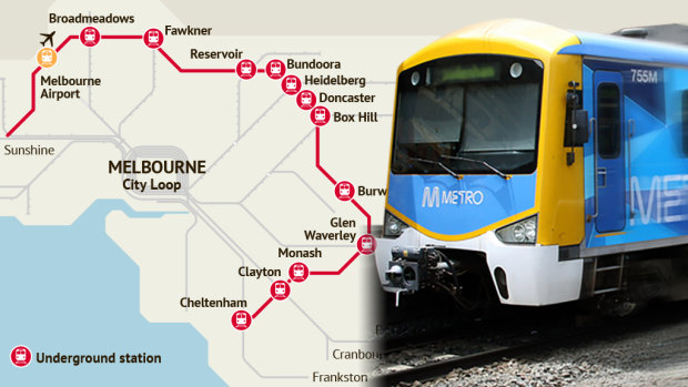 The Labor Government's proposed middle-surburban rail loop.