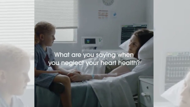 The Heart Foundation's confrontational ad campaign has parents telling their children they don't love them enough to care about their own health.
