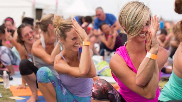 Yoga at the Wanderlust Festival 2014 in Melbourne.