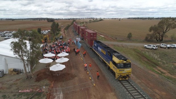 The $14.5 billion Inland Rail project began with a “sod turn” at Parkes, NSW, in December 2018.