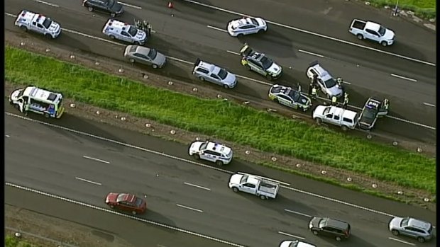 Police intercepted the ute on the Princes Freeway. 