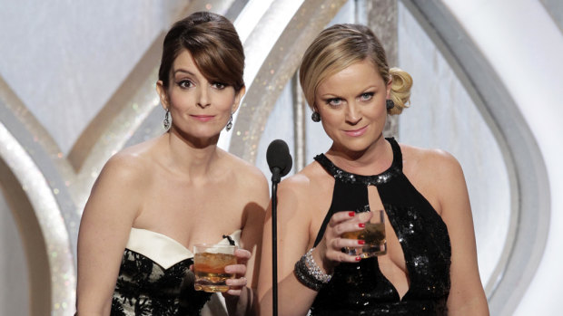 Golden Globes co-hosts Tina Fey and Amy Poehler.