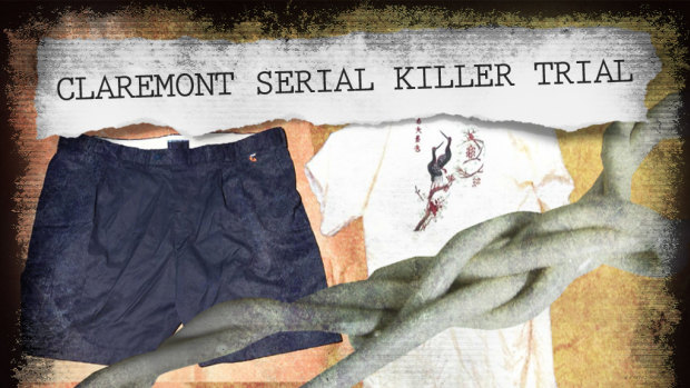 Some of the evidence shown to the court: the kimono, Telstra work shorts and the cord used to tie the Karrakatta rape victim. 
