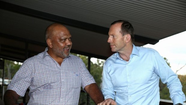 Tony Abbott met with Noel Pearson, chairman of the Cape York Group, last year in Arnhem Land.