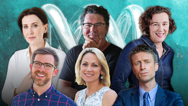 Some of the faces of ABC Local (clockwise from top left): Virginia Trioli, James Valentine, Sarah MacDonald, Sammy J, Loretta Ryan and Craig Zonca.