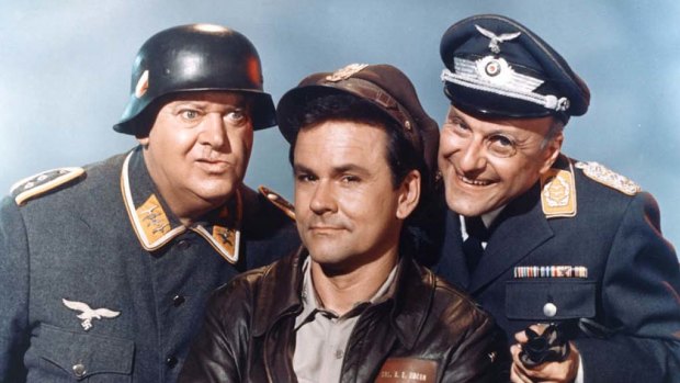 Col Hogan and Sergeant Schultz from TV show Hogan's Heroes.