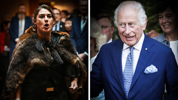 “You’re not my king”: Lidia Thorpe heckled the visiting King Charles in Canberra.