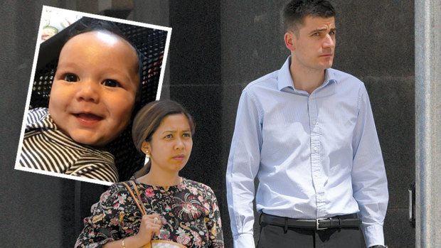 The parents of Zachary and Zara Bryant (centre and right) are seen exiting the Supreme Court on Wednesday.