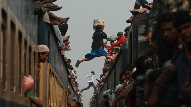 Trains in Bangladesh are often overcrowded.