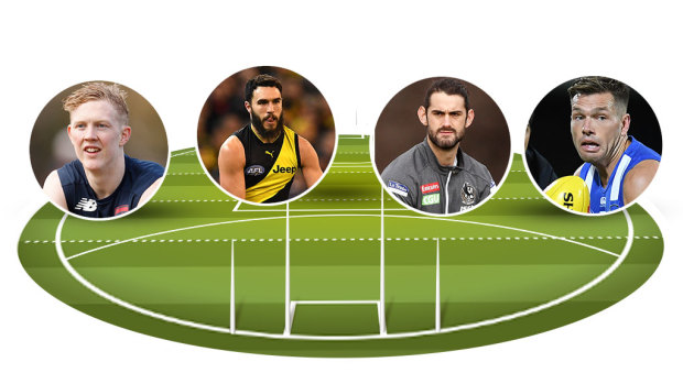 Interchange: Clayton Oliver, Shane Edwards, Brodie Grundy and Shaun Higgins.