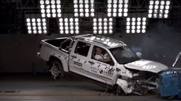 A crash test on the Great Wall ute which has a two-star safety rating.