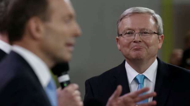 Former prime minister Kevin Rudd has accused Tony Abbott of being a key destructive force in Australian politics.