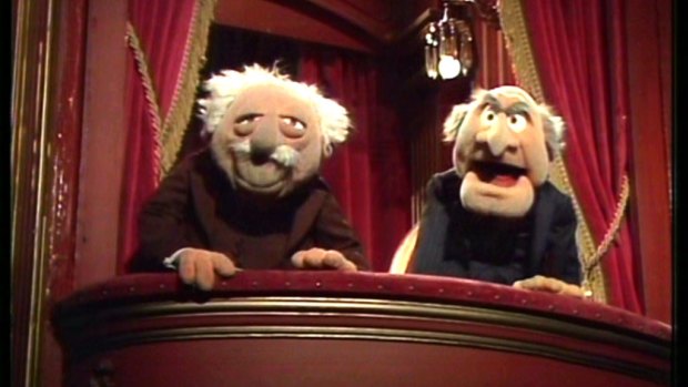 Statler and Waldorf, Muppet hecklers, are a bit like those in the Twitter audience.