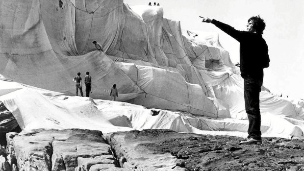 Wrapped Coast  by Christo, pictured, and Jenne-Claude, 1969, Little Bay, Sydney.