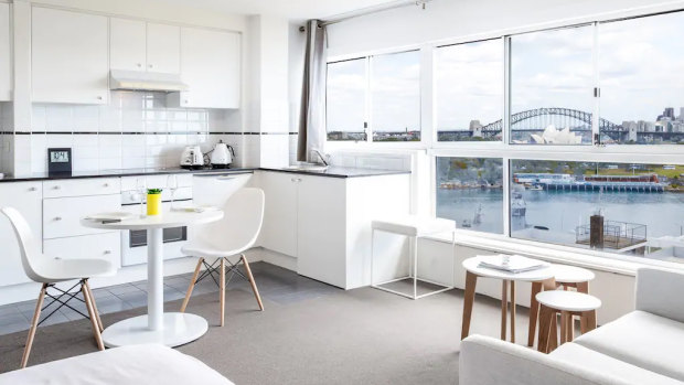 A studio in Potts Point has prize views of Sydney Harbour and a price tag to match. 