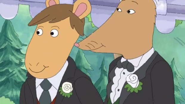 Two male rats on the children's cartoon show, Arthur, were married in the first episode of Season 22.