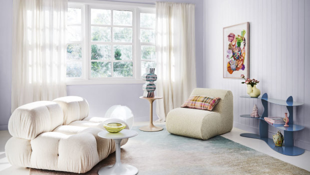 Dulux’s Wonder palette is a selection of lilac, blue, rose and lemon pastels. Styling: Bree Leech