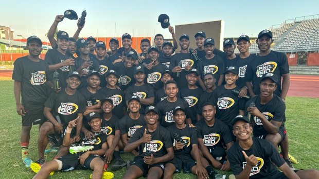Elite PNG under-16s juniors after a training session.