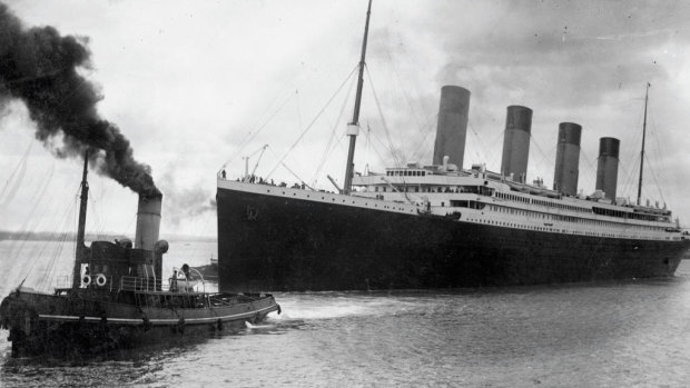 The Titanic leaving England ahead of its ill-fated maiden voyage in 1912. 