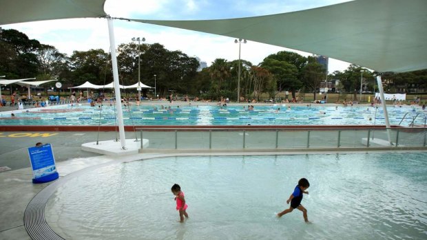 Swimmers have a dip in Victoria Park Pool in Camperdown.
