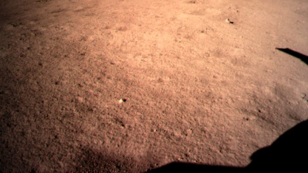 The first image of the moon's far side taken by China's Chang'e-4 probe.  