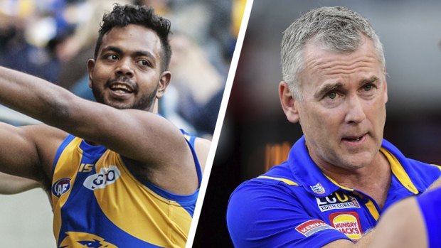 Adam Simpson (right) said he still trusted Willie Rioli, but it was not his decision if the 25-year-old returned to the club.