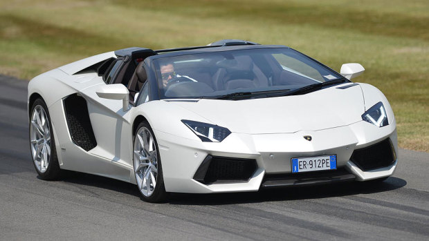 A Lamborghini Aventador roadster.