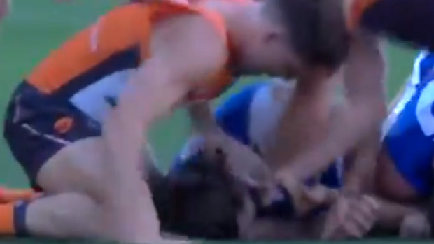 Toby Greene has been sent directly to the AFL tribunal after footage caught the GWS forward attacking Bulldogs star Marcus Bontempelli in Saturday's finals victory.