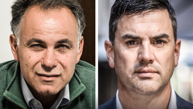 Liberal leadership contenders John Pesutto and Brad Battin.
