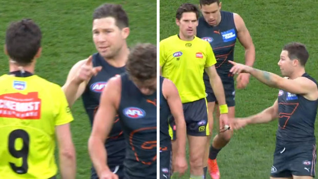 Toby Greene has been suspended for three games for his bump with umpire Matt Stevic during the elimination final.