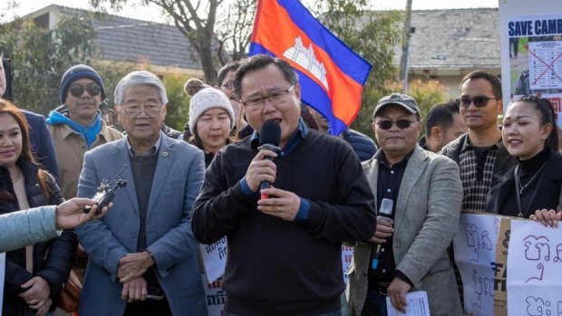 Victorian Labor MP Meng Heang Tak speaks at a Cambodian community event in Melbourne.