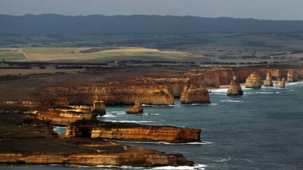 Erosion is worsened by rising seas. Pictured are the Twelve Apostles on the Great Ocean Road, which is suffering from coastal erosion.
