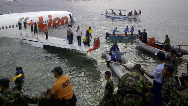 Crash site of the Lion Air plane in Indonesia.