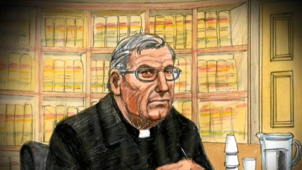 The disgraced cardinal wore his clerical collar to the appeal hearing.