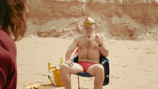 The ad featured a Tony Abbott impersonator ignoring someone drowning.