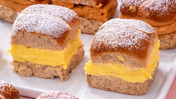 Poles Patisserie's custard hot cross bun. 