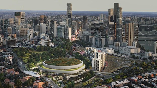 A previously released image of the planned Brisbane Arena at Roma Street.