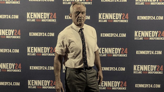 RFK Jr campaigns for president in Long Island, New York, in 2024.