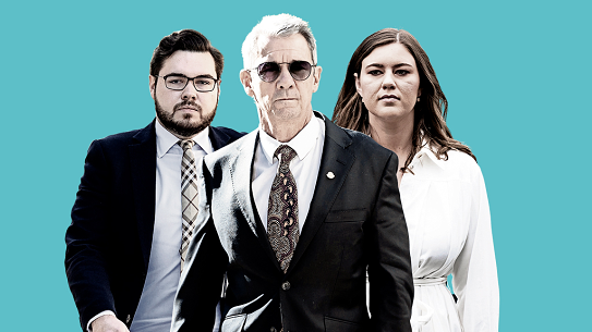 Bruce Lehrmann, Shane Drumgold and Brittany Higgins