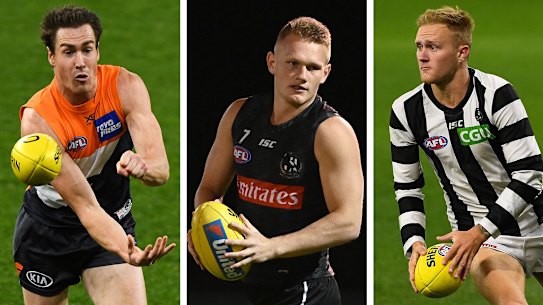 Jeremy Cameron, Adam Treloar and Jaidyn Stephenson.