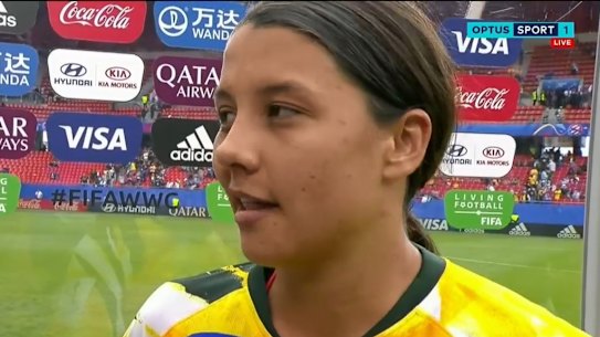 Statement: Matildas captain Sam Kerr had a blunt message for Australia's critics after the victory over Brazil.