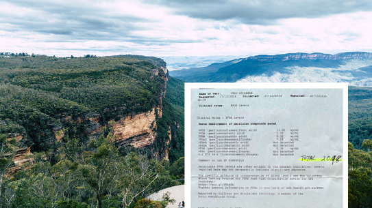 A woman in the Blue Mountains has found high levels of PFAS in her blood after the region’s drinking water supply was contaminated. 
