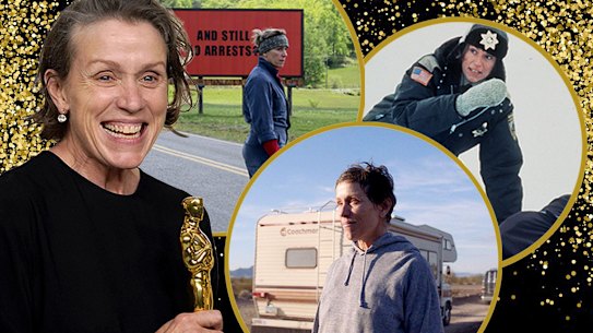 Frances McDormand’s three Oscar-winning roles: Three Billboards Outside Ebbing, Missouri; Fargo and Nomadland. 