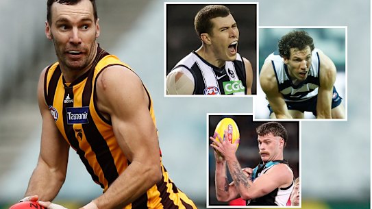 AFL rucks: Jonathon Ceglar, Mason Cox, Darcy Fort and Peter Ladhams.