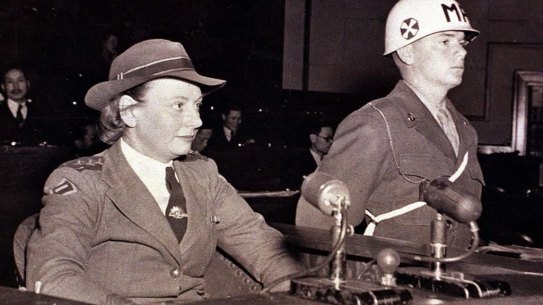 Vivian Bullwinkel testifies at the Tokyo War Crimes Tribunal in 1946.