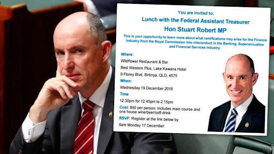 Assistant Treasurer Stuart Robert to headline fundraiser about the banking royal commission