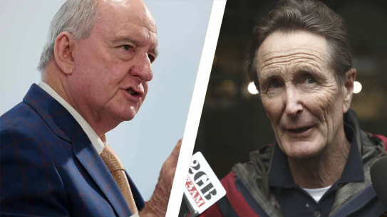 Alan Jones, left, and Paul Barry.
